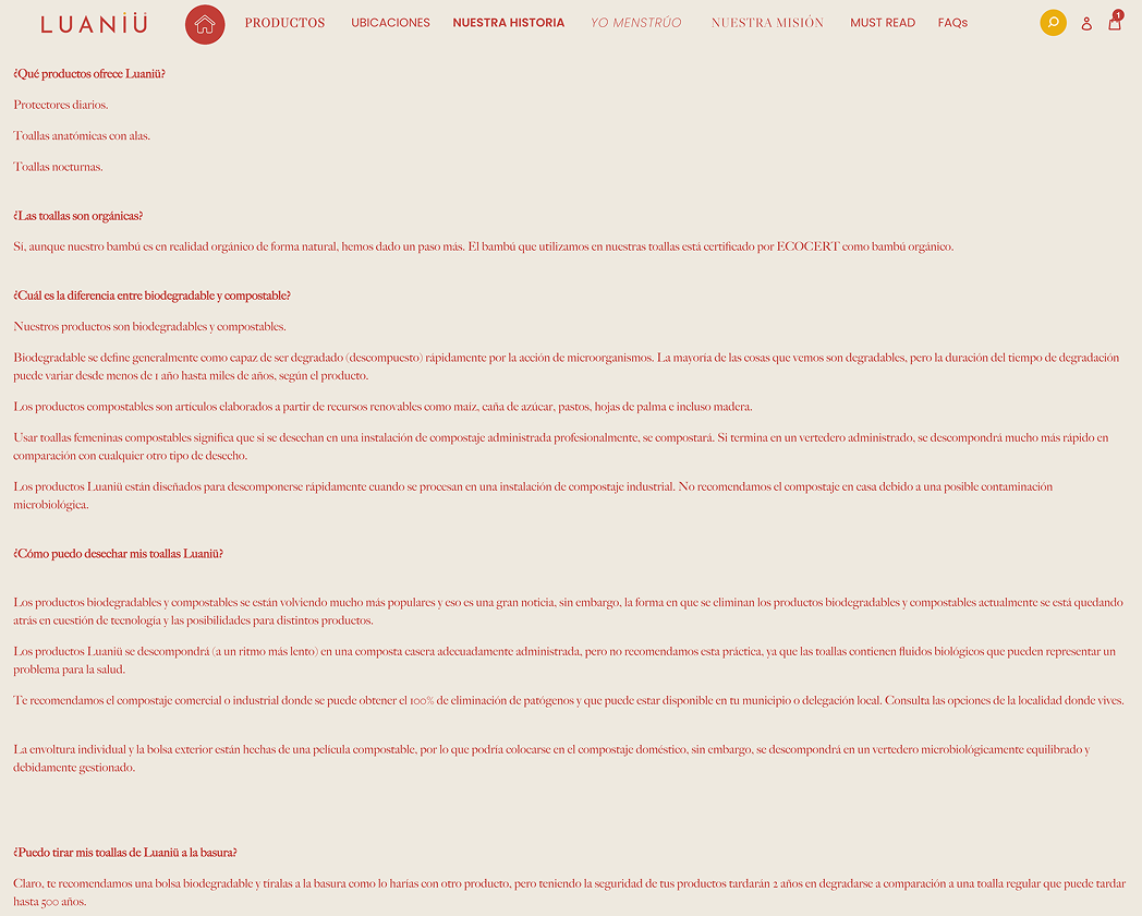 FAQ page lacked styling