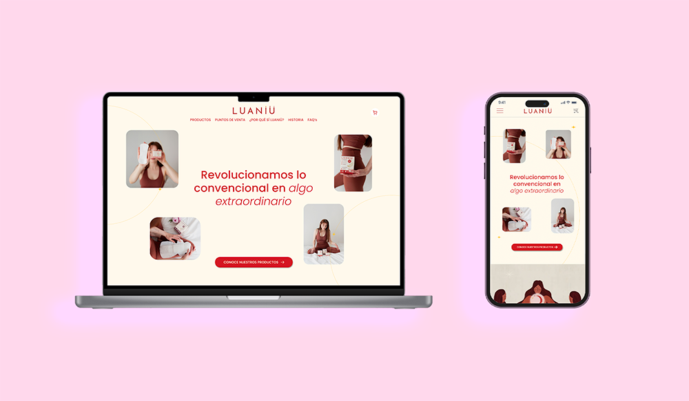 Luaniü Website Redesign - Full Homepage