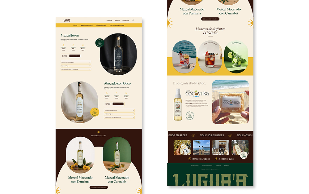 Final products page screenshot